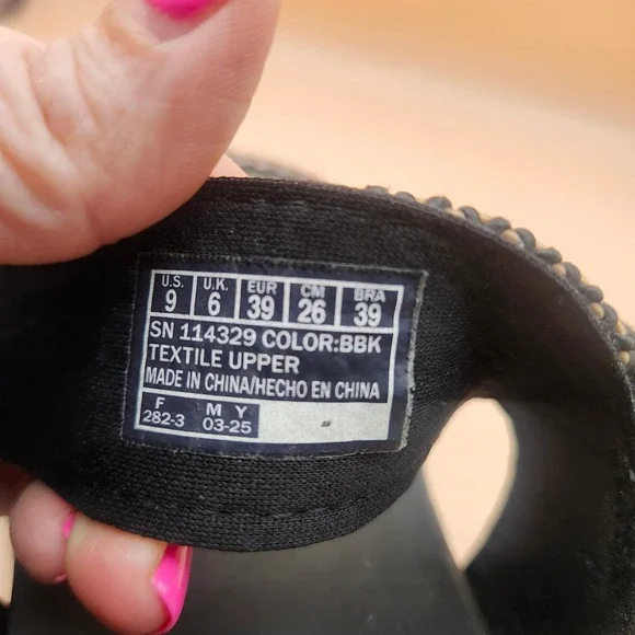 Bobs from Skechers Womens Black Woven Arch Comfort Platform Sandals 114329 BBK 9 - Picture 5 of 9